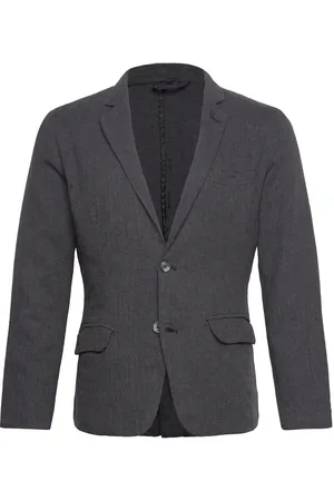 Lindbergh Cotton Linen Overshirts L/S Tops Overshirts Grey