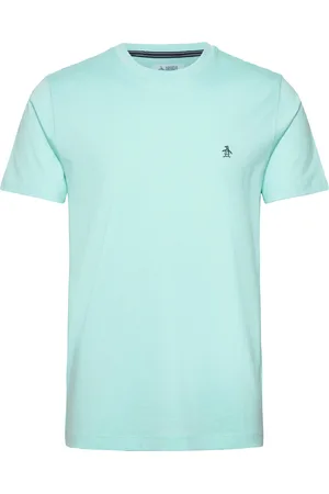 Original Penguin S/S Embroidered Logo Tops T-Kortærmet Skjorte Blue