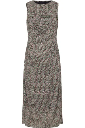 French Connection Shannon Ruched Midi Dress Knælang Kjole Brown