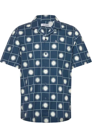 Original Penguin Ss Camp Dobby Aop Su Tops Shirts Short-sleeved Shirts Multi/patterned