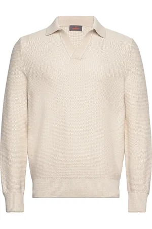 Morris Reeford Resort Sweater Designers Knitwear V-necks Cream