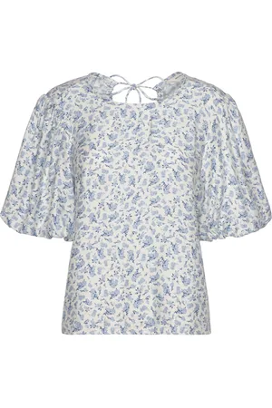 MSCH Mschcajsa Karalynn 2/4 Top Aop Tops Shirts Blue