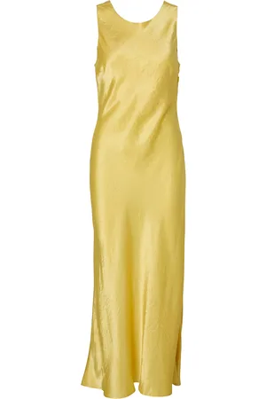 SELECTED Slfselene Sl Cowl Back Midi Dress B Knælang Kjole Yellow