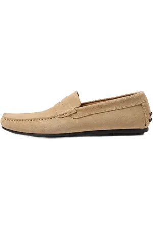 SELECTED Slhsergio Suede Penny Driving Shoe Loafers Flade Sko Beige