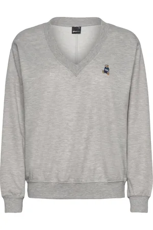 Gina Tricot V-Neck Sweater Tops Sweatshirts & Hoodies Fleeces & Midlayers Grey