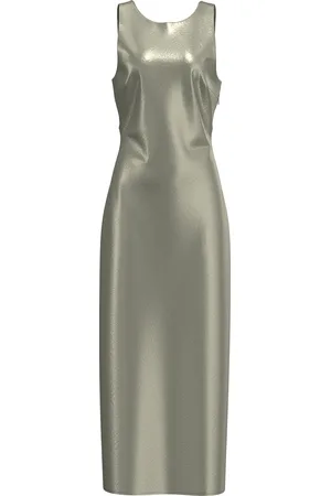 SELECTED Slfselene Sl Cowl Back Midi Dress B Knælang Kjole Silver