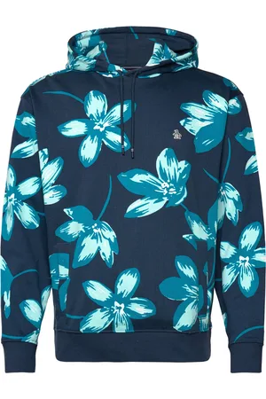 Original Penguin Aop Frnch Trry Paint Tops Sweatshirts & Hoodies Hoodies Navy
