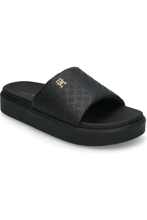 Tommy Hilfiger Platform Monogram Poolslide Sandaler Pool Sliders Slip-in Black