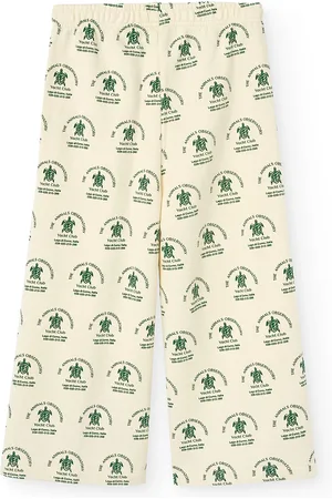 The Animals Observatory Platypus Kid Sweatpants White Flowers Bottoms Sweatpants White