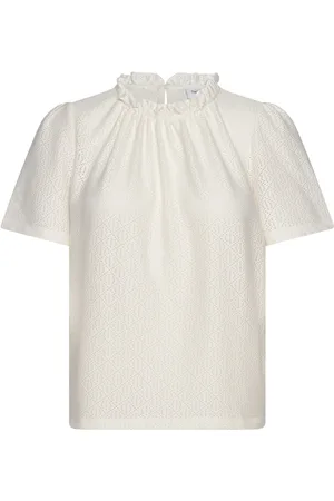 Saint Tropez Jovitasz Blouse Tops Blouses Short-sleeved White
