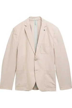 TOM TAILOR Linen Blazer Suits & Blazers Blazers Single Breasted Blazers Cream