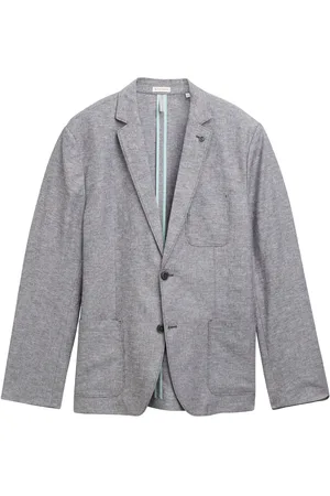 TOM TAILOR Linen Blazer Suits & Blazers Blazers Single Breasted Blazers Grey