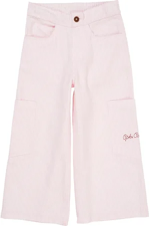 Copenhagen Colors Striped Wide Pants W Pockets Bottoms Trousers Pink