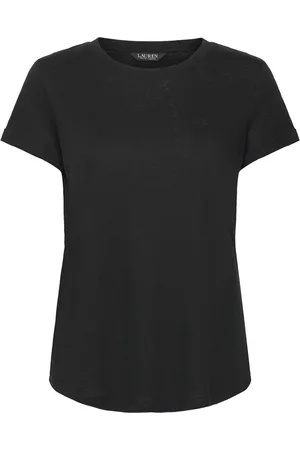 Ralph Lauren Linen-Blend Jersey Short-Sleeve Tee Tops T-shirts & Tops Short-sleeved Black