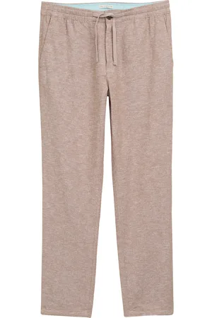 TOM TAILOR Regular Linen Beach Pants Bottoms Trousers Linen Trousers Brown