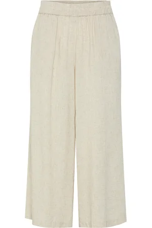 Pieces® Pcpia Hw Wide Culotte Wvn Noos Bottoms Trousers Culottes Beige