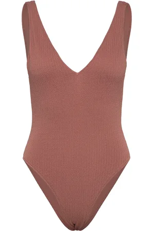 Seafolly Seadive Deep V Neck Piece Badedragt Badetøj Brown