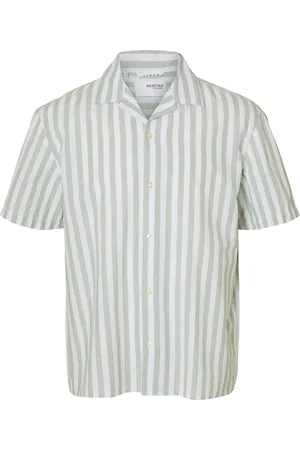 SELECTED Slhrelaxsun Shirt Ss Resort Tops Shirts Short-sleeved Green