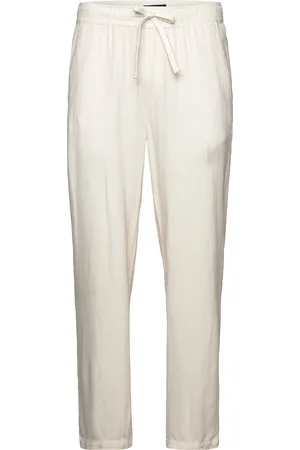 Only & Sons Onssinus Loose Visc Lin 0075 Pnt Cs Bottoms Trousers Casual White