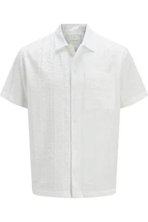 JACK & JONES Jprcceaston Seersucker S/S Shirt Ln Tops Shirts Linen Shirts White Jack & J S