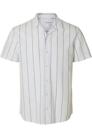 SELECTED Slhrelaxsun Shirt Ss Resort Tops Shirts Short-sleeved White