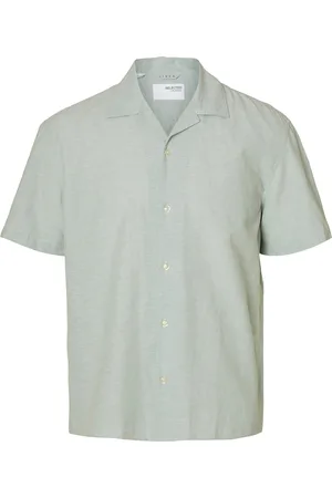 SELECTED Slhrelaxsun Shirt Ss Resort Tops Shirts Short-sleeved Green