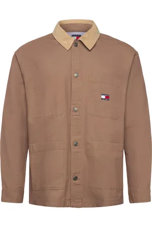 Tommy Hilfiger Tjm Canvas Cord Overshirt Ext Tops Overshirts Brown