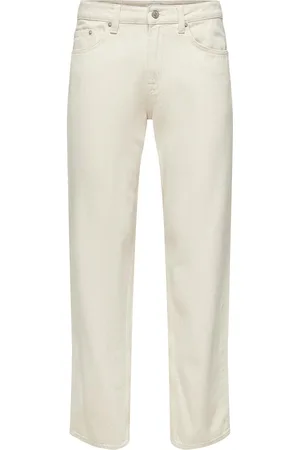 Only & Sons Onsedge Straight Ecru 5917 Pim Dnm Noos Bottoms Jeans Relaxed Cream