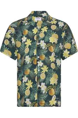 Lindbergh Resort Viscose Shirt S/S Tops Shirts Short-sleeved Shirts Green