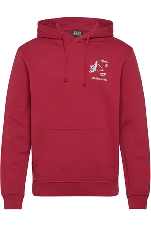 Scotch&Soda Regular Fit Front And Back Artwork Hoodie Tops Sweatshirts & Hoodies Hoodies Red
