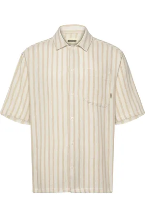 Woodbird Wbbanks Weeve Shirt Tops Shirts Short-sleeved Shirts Beige