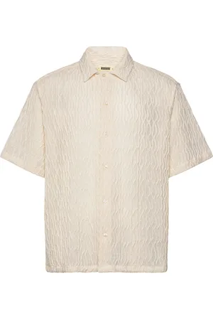 Woodbird Wbsunny Crooque Shirt Designers Shirts Short-sleeved Shirts Cream