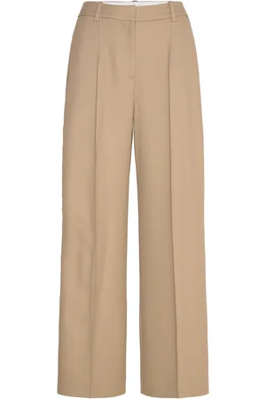 Reiss Elyn Bottoms Trousers Wide Leg Beige