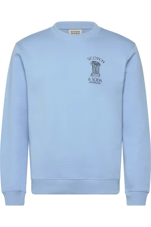 Scotch&Soda Left Chest Artwork Sweatshirt Tops Sweatshirts & Hoodies Sweatshirts Blue