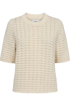 Numph Numulana Ss Pullover - Gots Tops Knitwear Jumpers Cream