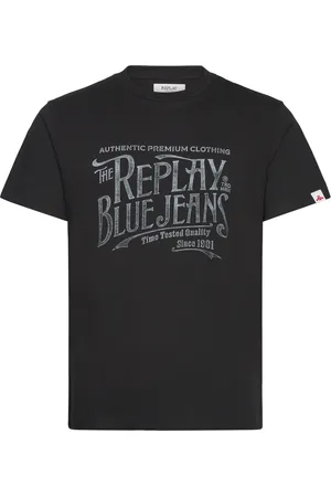 Replay T-Shirt Regular Royal Eagle Tops T-Kortærmet Skjorte Black