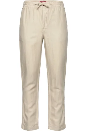 Superdry Merchant Linen Pant Bottoms Trousers Linen Trousers Beige