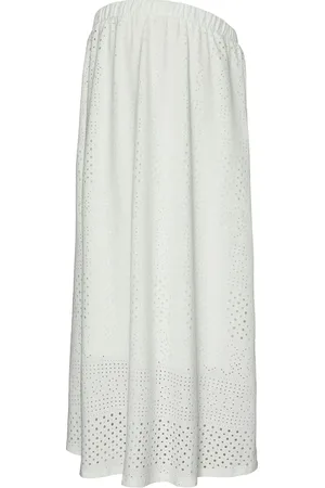 Mama;licious Mlangia Jrs Midi Skirt Hw Skirts Knee-length & Midi Skirts White