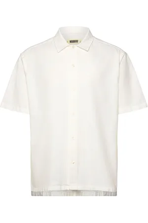 Woodbird Wbbanks Linen Shirt Designers Shirts Short-sleeved Cream