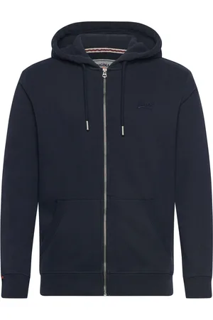 Superdry Essential Logo Zip Hoodie Hb Tops Sweatshirts & Hoodies Hoodies Black