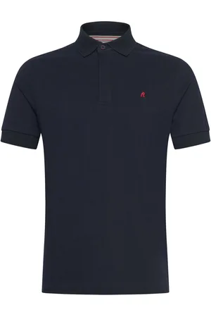 Replay Polo Regular_Slim Red Logo Tops Knitwear Short Sleeve Knitted Polos Navy