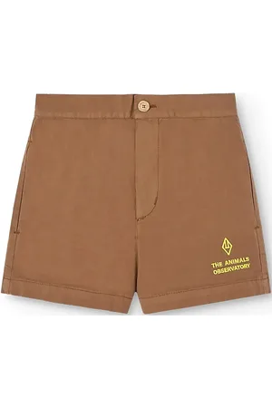 The Animals Observatory Pig Kid Shorts Brown Bottoms Shorts Sweat Shorts Brown