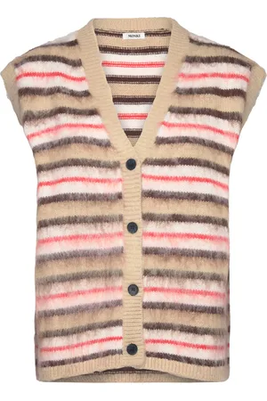 Monki Knitted Vest Vests Knitted Vests Beige