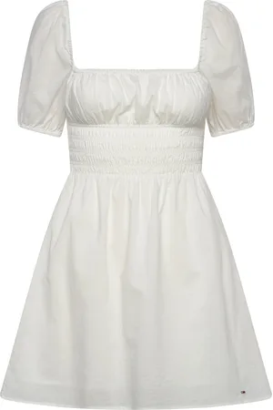 Tommy Hilfiger Tjw Cotton Voile Mini Dress Ext Kort Kjole White