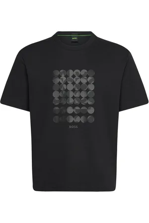 HUGO BOSS Tee Print Striped C Sport T-Kortærmet Skjorte Black