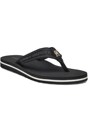 Tommy Hilfiger Hilfiger Webbing Beach Sandal Klipklapper Sandaler Black