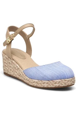 Tommy Hilfiger Chambray Mid Wedge Espad Sko Med Kilehæl Blue