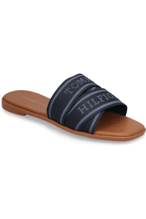Tommy Hilfiger Webbing Mule Shoes Sandals Flat Sandals Blue