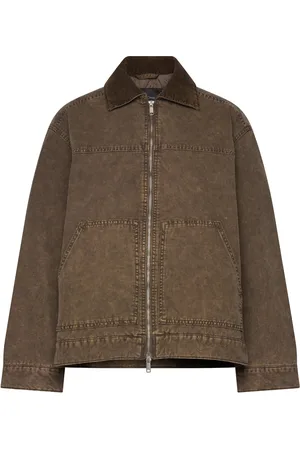 Monki Padded Cotton Canvas Jacket Foret Jakke Brown