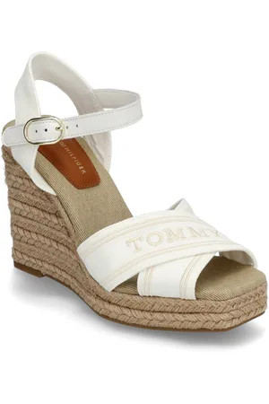 Tommy Hilfiger Espad High Wedge Espadrillos Med Hæl Sandal White